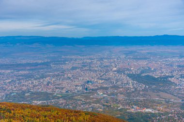 Bulgar başkenti Sofya 'nın havadan görünüşü