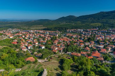 Bulgaristan 'ın Belogradchik köyünün hava manzarası