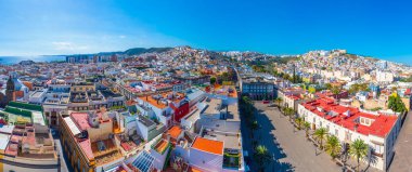 Las Palmas de Gran Canaria 'daki Santa Ana Meydanı' nın havadan görünüşü, Kanarya Adaları, İspanya