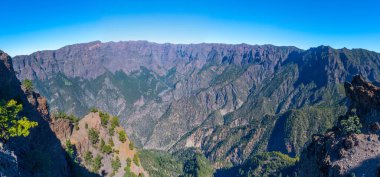 Caldera de Taburiente Ulusal Parkı Panoraması La Palma, Kanarya Adaları, İspanya