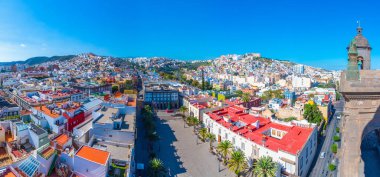 Las Palmas de Gran Canaria 'daki Santa Ana Meydanı' nın havadan görünüşü, Kanarya Adaları, İspanya