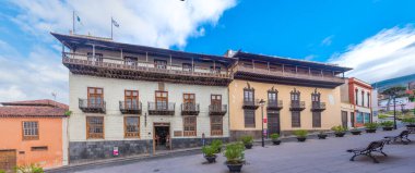 La Orotava, Tenerife, Kanarya Adaları, İspanya 'daki eski kasaba Balkonları