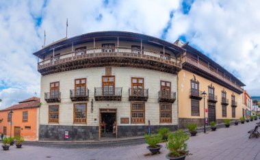 La Orotava, Tenerife, Kanarya Adaları, İspanya 'daki eski kasaba Balkonları