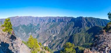 Caldera de Taburiente Ulusal Parkı Panoraması La Palma, Kanarya Adaları, İspanya