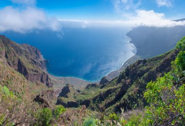 Mirador de Isora 'dan El Hierro adasındaki kumsalların havadan görünüşü, Kanarya adaları, İspanya