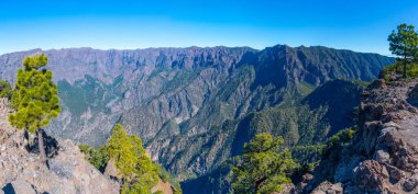 Caldera de Taburiente Ulusal Parkı Panoraması La Palma, Kanarya Adaları, İspanya