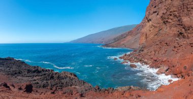 La Restinga yakınlarındaki Cala de Tacoron körfezi El Hierro Adası, Kanarya Adaları, İspanya