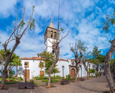 Icod de los Vinos, Tenerife, Kanarya Adaları, İspanya 'daki eski kasabada Belediye Başkanı de San Marcos Kilisesi