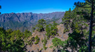 Caldera de Taburiente Ulusal Parkı Panoraması La Palma, Kanarya Adaları, İspanya