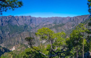 Caldera de Taburiente Ulusal Parkı Panoraması La Palma, Kanarya Adaları, İspanya