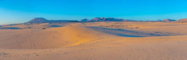 Zonsondergang Uitzicht Corralejo Zandduinen Bij Fuerteventura Canarische Eilanden Spanje — Stockfoto