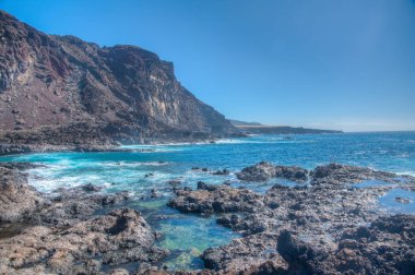 La Restinga yakınlarındaki Cala de Tacoron körfezi El Hierro Adası, Kanarya Adaları, İspanya.