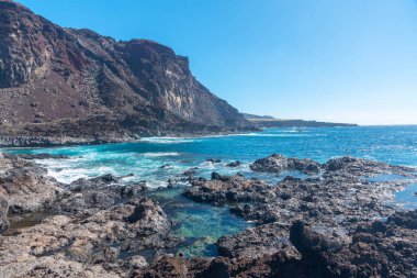 La Restinga yakınlarındaki Cala de Tacoron körfezi El Hierro Adası, Kanarya Adaları, İspanya.