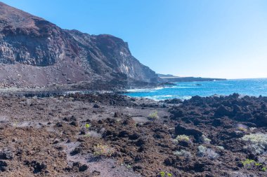 La Restinga yakınlarındaki Cala de Tacoron körfezi El Hierro Adası, Kanarya Adaları, İspanya.