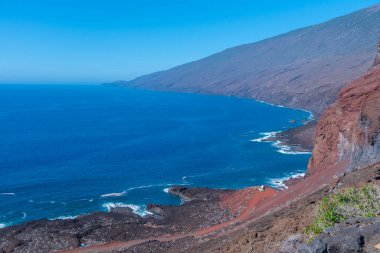 La Restinga yakınlarındaki Cala de Tacoron körfezi El Hierro Adası, Kanarya Adaları, İspanya.