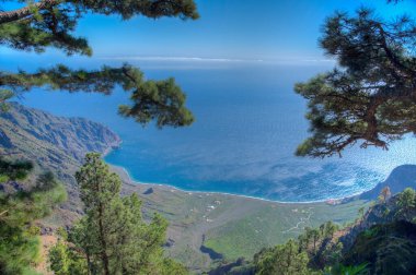 Mirador de las Playas, Kanarya Adaları 'ndan El Hierro adasındaki kumsalların havadan görünüşü.