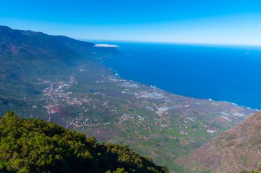 El Golfo Vadisi 'nin havadan görünüşü Mirador de Jinama' dan El Hierro, Kanarya Adaları, İspanya.
