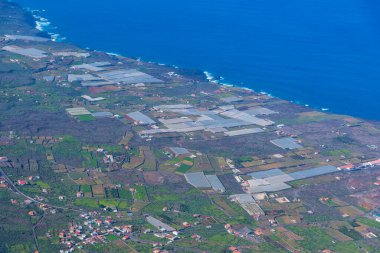 El Hierro adasındaki El Golfo vadisinin tarım manzarası, Kanarya adaları, İspanya.