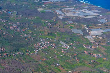 El Hierro adasındaki El Golfo vadisinin tarım manzarası, Kanarya adaları, İspanya.
