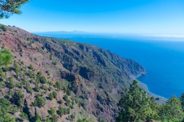 Mirador de las Playas, Kanarya Adaları 'ndan El Hierro adasındaki kumsalların havadan görünüşü.