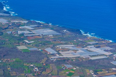 El Hierro adasındaki El Golfo vadisinin tarım manzarası, Kanarya adaları, İspanya.