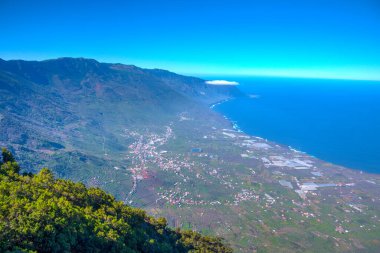 El Golfo Vadisi 'nin havadan görünüşü Mirador de Jinama' dan El Hierro, Kanarya Adaları, İspanya.