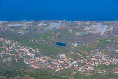 El Hierro adasındaki El Golfo vadisinin tarım manzarası, Kanarya adaları, İspanya.
