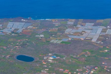 El Hierro adasındaki El Golfo vadisinin tarım manzarası, Kanarya adaları, İspanya.