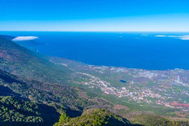Mirador de la Llania 'dan El Golfo Vadisi' nin El Hierro, Kanarya Adaları 'ndaki hava manzarası, İspanya.