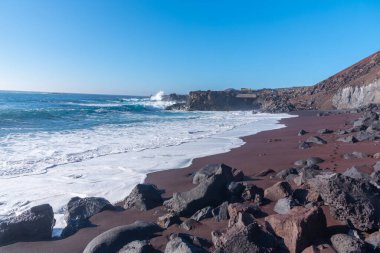 Playa del Verodal Sahili El Hierro Adası, Kanarya Adaları, İspanya .