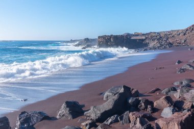 Playa del Verodal Sahili El Hierro Adası, Kanarya Adaları, İspanya .