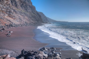 Playa del Verodal Sahili El Hierro Adası, Kanarya Adaları, İspanya .