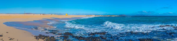 Playa Del Moro Wydmach Corralejo Fuerteventurze Wyspy Kanaryjskie Hiszpania — Zdjęcie stockowe