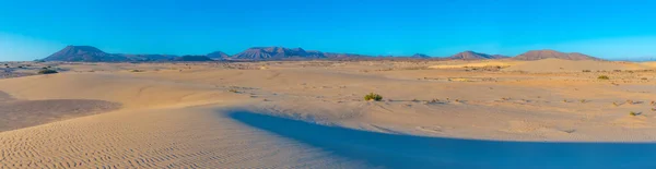Vista Para Nascer Sol Das Dunas Areia Corralejo Fuerteventura Ilhas — Fotografia de Stock