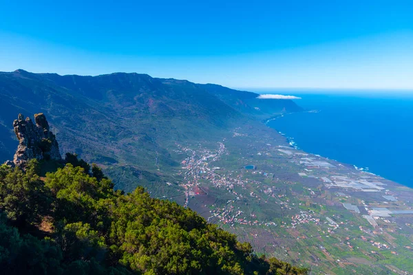 El Golfo Vadisi 'nin havadan görünüşü Mirador de Jinama' dan El Hierro, Kanarya Adaları, İspanya.