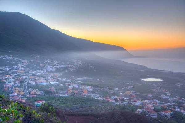 Vista Sul Tramonto Sulla Città Frontera Hierro Isole Canarie Spagna — Foto Stock