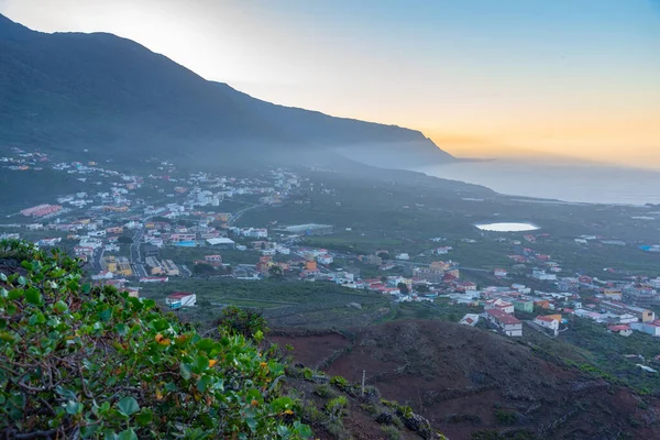 Solnedgång Utsikt Över Frontera Stad Hierro Kanarieöarna Spanien — Stockfoto