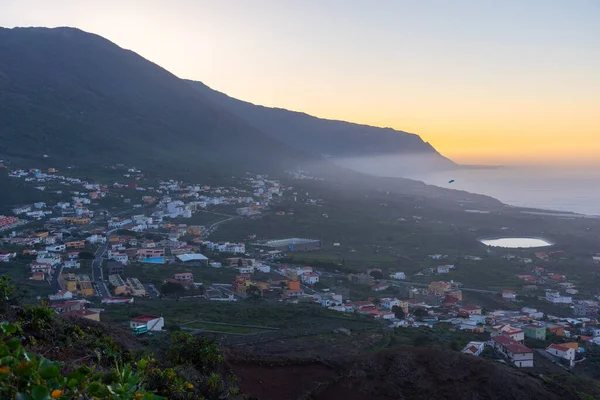 Solnedgång Utsikt Över Frontera Stad Hierro Kanarieöarna Spanien — Stockfoto