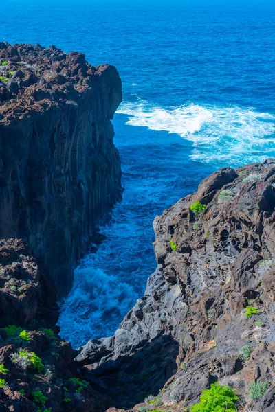 Landschaft Der Insel Hierro Von Einem Küstenweg Aus Gesehen Der — Stockfoto