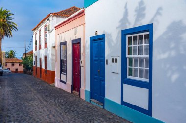 La Palma 'daki San Andres' teki tarihi evler, Kanarya Adaları, İspanya.
