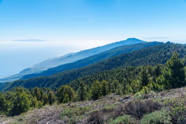El Hierro ve La Gomera Pico de la Nieve 'den La Palma, Kanarya Adaları, İspanya.