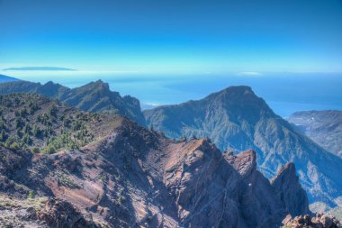 Caldera de Taburiente Ulusal Parkı Panoraması La Palma, Kanarya Adaları, İspanya.