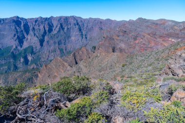 Caldera de Taburiente Ulusal Parkı Panoraması La Palma, Kanarya Adaları, İspanya.