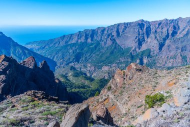 Caldera de Taburiente Ulusal Parkı Panoraması La Palma, Kanarya Adaları, İspanya.