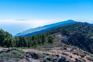 El Hierro ve La Gomera Pico de la Nieve 'den La Palma, Kanarya Adaları, İspanya.