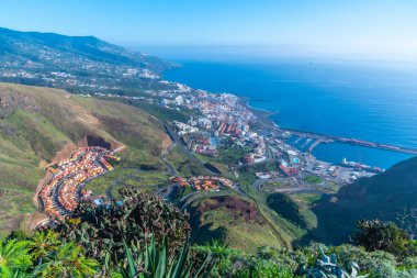 Santa Cruz de la Palma 'nın İspanya' daki La Palma, Kanarya Adaları 'ndaki hava manzarası.