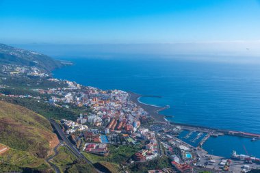 Santa Cruz de la Palma 'nın İspanya' daki La Palma, Kanarya Adaları 'ndaki hava manzarası.