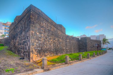 Santa Cruz de la Palma 'daki Santa Catalina Şatosu, Kanarya Adaları, İspanya .