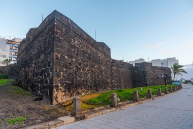 Santa Cruz de la Palma 'daki Santa Catalina Şatosu, Kanarya Adaları, İspanya .