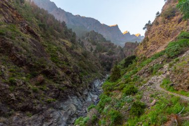 Barranco de Las Angustias Caldera de Taburiente, La Palma, Kanarya Adaları, İspanya.